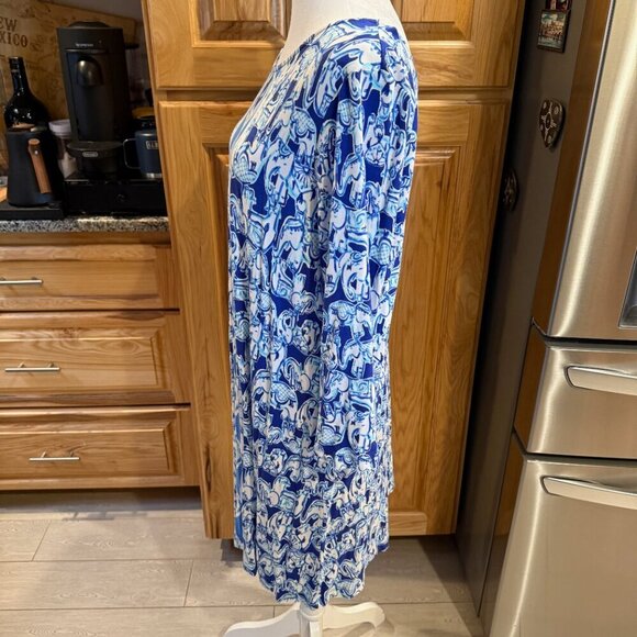 Lilly Pulitzer Ophelia Swing Dress Get Trunky Elephants L EUC - Picture 3 of 13